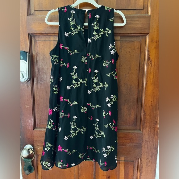 Tommy Hilfiger Black Floral Embroidered Dress Midi Cocktail Party Work Wear Boho - Picture 10 of 11